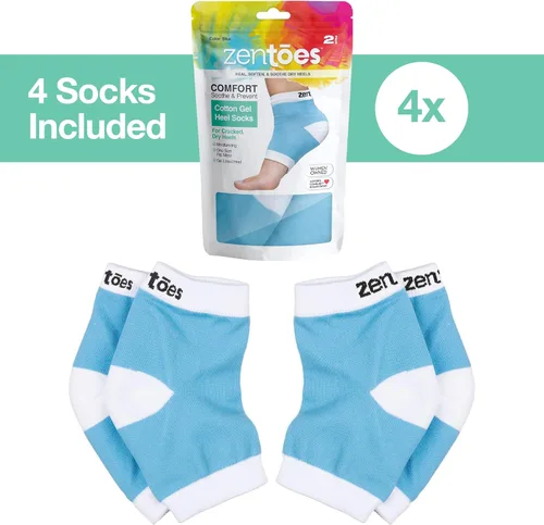 Miniatura 4 de ZenToes Calcetines hidratantes para el talón, 2 pares de calcetines de spa con forro de gel para curar y tratar talones secos y agrietados mientras
