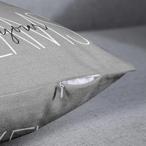 Miniatura 2 de Emvency Funda de almohada gris rústica con monograma, decoración del hogar, rectangular, tamaño Queen, 12 x 20 pulgadas, color gris rústico