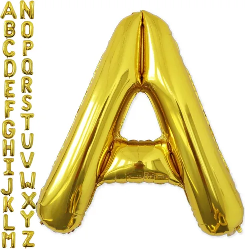 Miniatura 19 de VHUWE Globo dorado de 40 pulgadas con letra B, globos de helio de aluminio del alfabeto de Mylar de gran tamaño para fiesta de cumpleaños