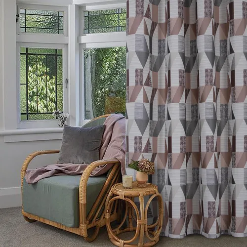 Miniatura 4 de always4u Cortinas geométricas de jacquard con textura de lino sintético, 2 paneles de 84 pulgadas para sala de estar, dormitorio, 54 x 84 pulgadas