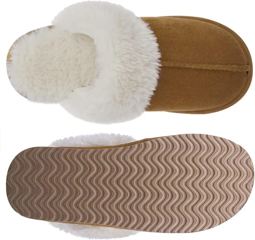 Miniatura 5 de Litfun Pantuflas mullidas de espuma viscoelástica para mujer, zapatos de invierno para interiores y exteriores