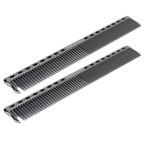 Peines de peluquería de metal, peines profesionales de acero inoxidable para peluquería, peine desenredante (negro)