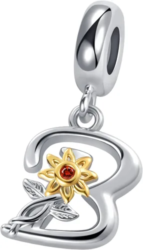Miniatura 3 de Abalorios con inicial de letra A-Z, girasol, cumpleaños, alfabeto, abalorios, para pulseras, collares