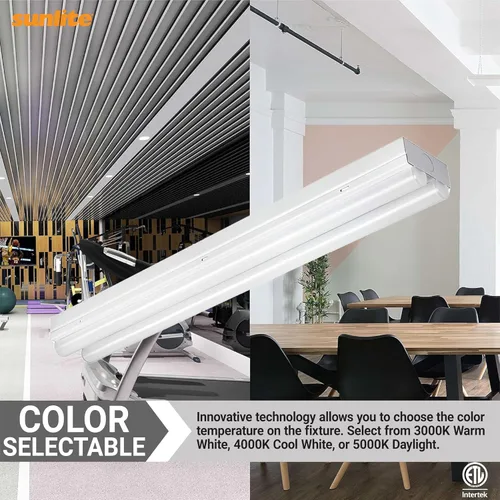 Miniatura 4 de Sunlite 85550 - Tira de luz lineal LED de 2 pies, 10 vatios, 1150 lúmenes, seleccionable 3 CCT 3000K-5000K, regulable, vida útil de 50,000 horas, 83