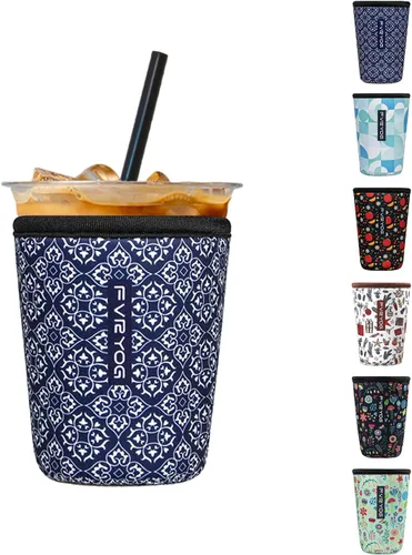 Miniatura 53 de Fundas de neopreno reutilizables aisladas para café helado, fundas para tazas de café helado, fundas para bebidas heladas y calientes