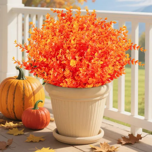 Miniatura 31 de AmyHomie 16 paquetes de flores artificiales de eucalipto negro para exteriores, resistentes a los rayos UV, flores sintéticas que no se decoloran