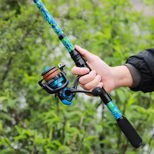 Miniatura 9 de Sougayilang Combos de caña de pescar y carrete con caña de pescar telescópica, carretes giratorios, bolsa de transporte de pesca para viajes, agua