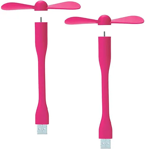 Sokelinn-six Ventilador flexible USB, mini ventiladores de refrigeración portátiles alimentados por USB para banco de energía, portátil, PC, Rosa