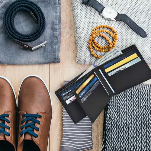 Miniatura 21 de Carteras plegables de cuero RFID hechas a mano para hombres en varios colores que ofrecen 9 tarjetas y 1 ranuras para identificación