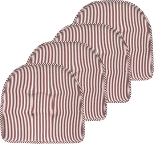 Miniatura 29 de Sweet Home Collection - Cojín de espuma viscoelástica para silla con capitoné, antideslizante, parte trasera de goma, en forma de U, 17 x 16 Piel