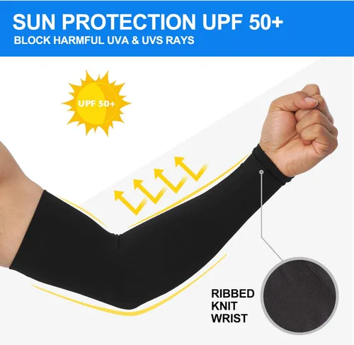 Miniatura 3 de 4 pares de mangas de protección solar UV para hombres y mujeres, refrescante, UPF 50, para béisbol, ciclismo, baloncesto