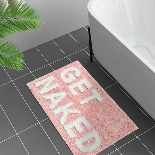 Miniatura 14 de Scalloped Grey Bath Rug, Get Naked Cute Bathroom Rug, Soft Absorbent Quick Dry Bath Mat, TPR Non Slip Backing, Microfiber Mat for Shower Tub Sink