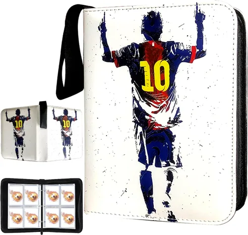 Miniatura 9 de Carpeta de tarjetas de baloncesto, carpeta de tarjetas intercambiables, 4 bolsillos con 50 fundas extraíbles, se adapta a 400 tarjetas deportivas