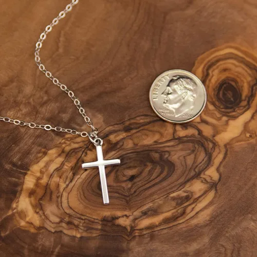 Miniatura 6 de EFYTAL Collar de cruz pequeña para mujeres y niñas, regalos cristianos para Pascua, primera comunión, confirmación, bautismo, plata de ley, joyería