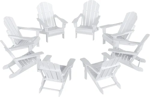 Miniatura 47 de HDPE Laguna Silla Adirondack plegable de polietileno (juego de 2), teca