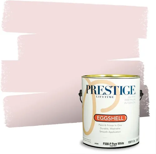 Miniatura 128 de Prestige Paints E100-T-SW6591 Pintura exterior e imprimación en uno, 1 galón, plano, combinación comparable de Sherwin Williams Amaryllis, 1 galón
