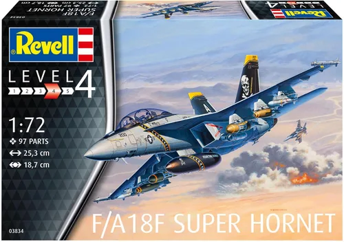 Miniatura 2 de Revell 03834 F/A-18F Super Hornet 1:72 Escala sin construir/sin pintar Kit de modelo de plástico