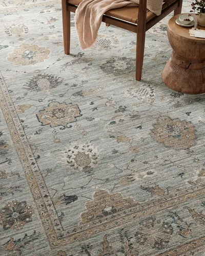 Miniatura 3 de Loloi Magnolia Home de Joanna Gaines Millie Collection MIE-02 Cielo/Oro 7'-10" x 7'-10", 0.25" de altura de la pila, alfombra redonda para área