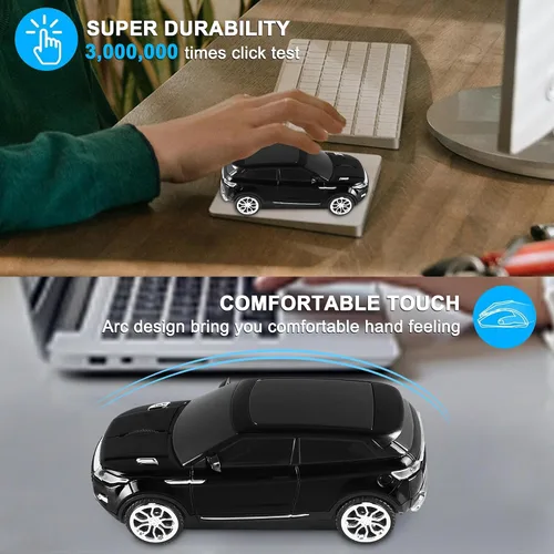 Miniatura 7 de Ratón inalámbrico lindo ratón de coche, portátil compacto novedoso, divertido ratón USB para laptop, computadora, tableta, MacBook, niños, niñas