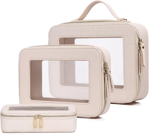 Miniatura 69 de Pinkmik Pequeña bolsa de maquillaje transparente, mini estuche para cosméticos, bolsa de aseo impermeable con cremallera, organizador de bolsos