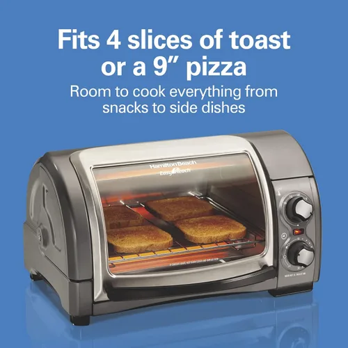 Miniatura 7 de Hamilton Beach Horno tostador de encimera de 6 rebanadas con puerta enrollable de fácil alcance, hornea, asa y tostada y horno tostador de 4