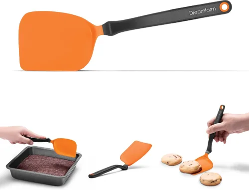 Miniatura 13 de Dreamfarm Mini Chopula - Espátula antiadherente, súper flexible, con borde plano fuerte para separar alimentos, 9 pulgadas, color negro