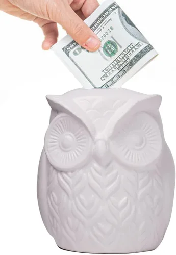 Estatua de búho, estatua de animal, decoración moderna, escultura, regalo para escritorio, estantería, mesa de oficina, cerámica, 5.5 pulgadas