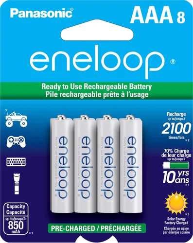 Miniatura 9 de Baterías recargables precargadas AA Panasonic Eneloop, 2100 Ni-MH AAA Paquete de 4 Blanco