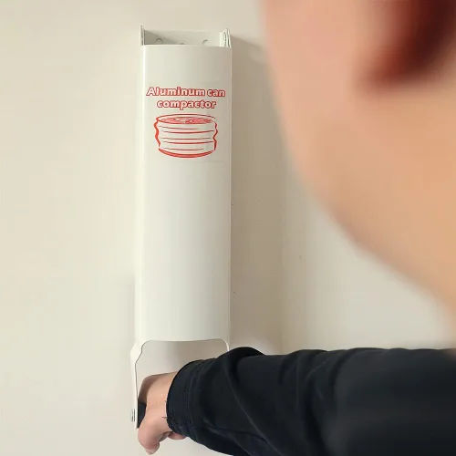 Miniatura 4 de Compactador de latas de aluminio blanco – Trituradora de latas de metal de 8/12/16 oz para montaje en pared resistente para seltzer de aluminio