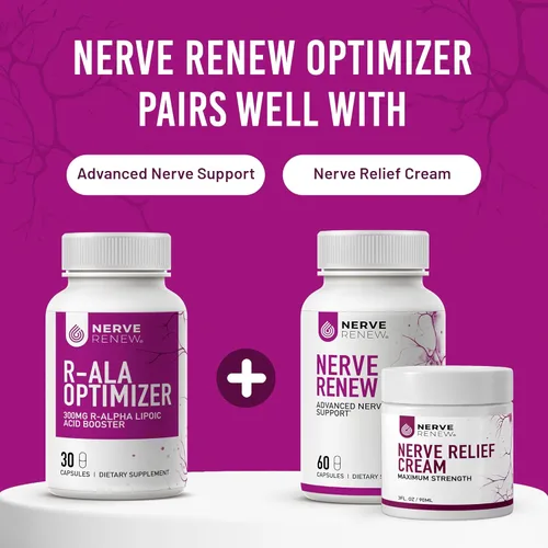Miniatura 8 de NERVE RENEW Optimizer - Suplemento de apoyo nervioso - 30 cápsulas - 300 mg de ácido R-alfa lipoico estabilizado por cápsula - Absorción rápida