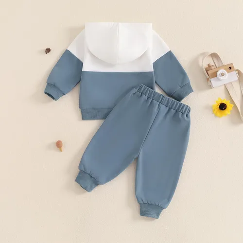 Miniatura 46 de Conjunto de ropa de otoño e invierno para bebé y niño, sudadera larga con capucha y pantalones para niños pequeños, 6, 12, 18, 24 meses, 2T