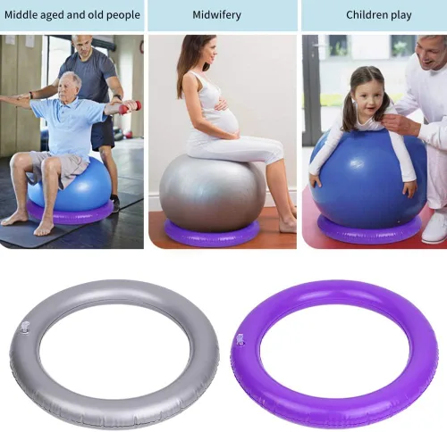 Miniatura 4 de Base de pelota de yoga, anillo fijo redondo de PVC antideslizante estable, pelota de fitness para gimnasio en casa, oficina, mejora el dolor