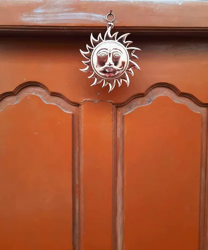 Miniatura 7 de Billion Deals Máscara de sol Vastu de metal con mezcla de cobre, para colgar en la pared, para colgar en la puerta, decoración del hogar, 5 pulgadas