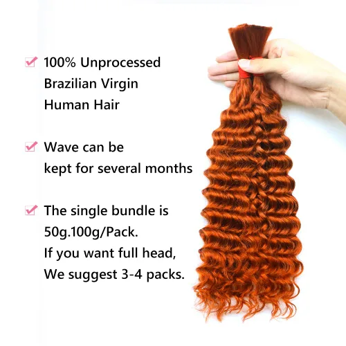 Miniatura 2 de Cabello humano virgen brasileño 100% sin procesar para trenzar, sin trama, 3.53 oz (1 paquete - 2 manojos), cabello humano virgen brasileño