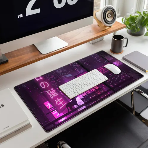 Miniatura 4 de Alfombrilla de mouse japonesa para juegos, color morado, XXL, extendida, anime, genial, grande, para teclado, mouse, alfombrilla de escritorio