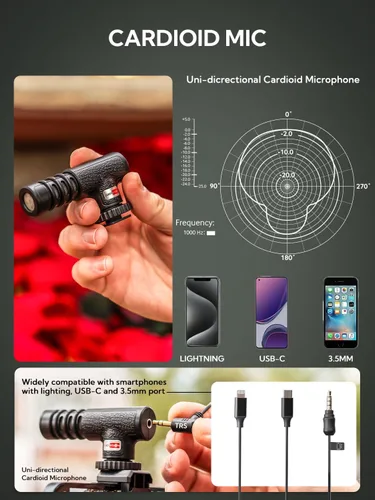 Miniatura 5 de USKEYVISION Kit de inicio de vlogging para iPhone y Youtuber, equipo de creación de contenido para iPhone 16/15Pro Max con trípode extensible