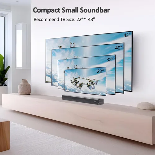 Miniatura 4 de Barra de sonido pequeña de 2.1 canales y 120 W para TV, PC, proyector, barra de sonido de TV de 23 pulgadas con subwoofer incorporado. Potenciador