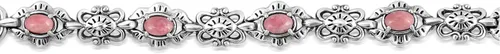 Miniatura 45 de American West Jewelry Pulsera de plata de ley con piedras preciosas de eslabones de concha, tallas pequeñas a grandes