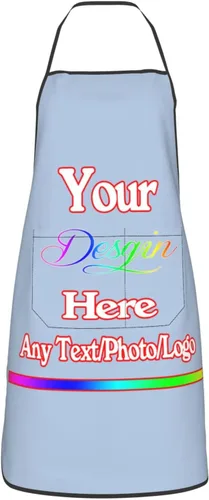 Miniatura 35 de Delantal de diseño personalizado para mujeres y hombres con bolsillos, delantal de cocina personalizado, diseño de logotipo de texto