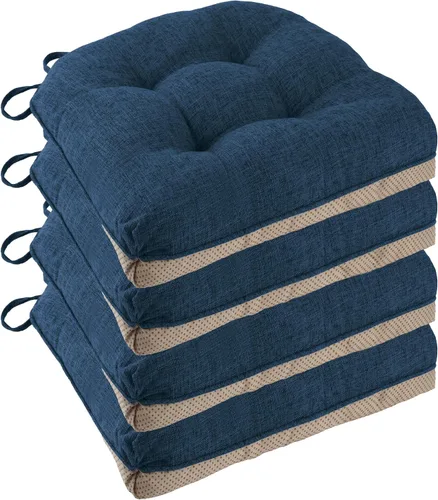Miniatura 18 de Cojines Antideslizantes para Sillas de Comedor Juego de 4 Cojines para Sillas de Cocina 18"x18"x3" Cojines para Sillas Acolchados Cómodos y Suaves