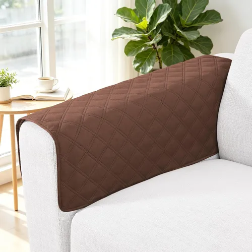 Miniatura 58 de Smiry Funda impermeable para cama de mascota, suave y lavable, para muebles, cama, sofá, reversible, a cuadros (30 x 53 pulgadas, color beige/beige)