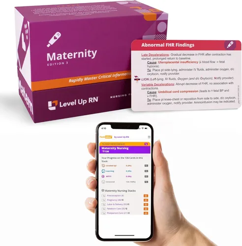 Tarjetas flash de maternidad, sin pelusas, solo información esencial para la escuela de enfermería, NCLEX ATI HESI Review 2026-2027 Tarjetas flash