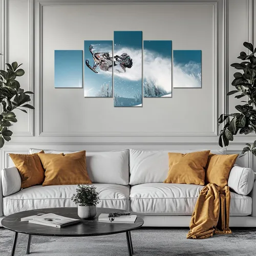Miniatura 3 de Arte de pared de motos de nieve, fotografía, decoración de pared, motos de nieve, imágenes de acción, impresión en lienzo, pintura deportiva