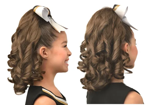 Miniatura 2 de Girly Curls Pieza de cabello rizada de animadora de 16" para animación y baile (Fresa)