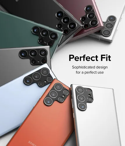 Miniatura 7 de Ringke Estilo de cámara compatible con Samsung Galaxy S22 Ultra 5G Protector de lente de cámara, marco de aluminio, adhesivo protector resistente