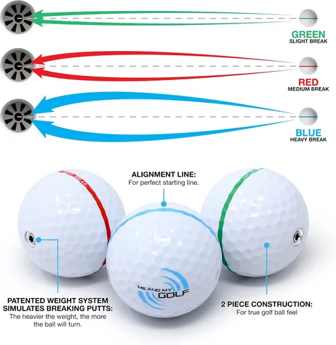 Miniatura 4 de ME AND MY GOLF Pelotas de rotura - Simula putts de rotura reales con pelotas de golf de práctica