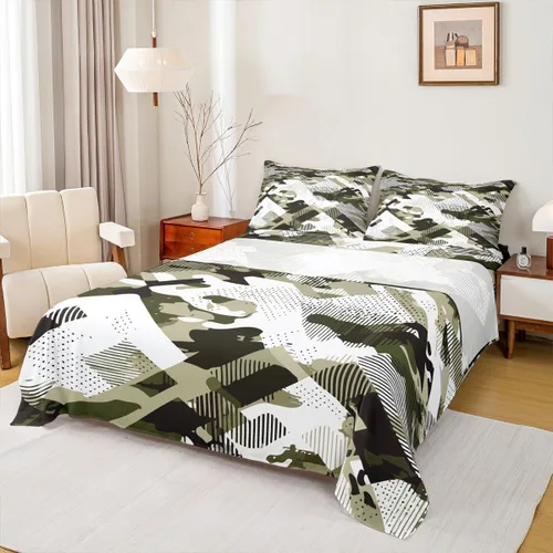 Miniatura 16 de Sábana bajera ajustable de 3 piezas con estampado de leopardo, tamaño individual, juego de ropa de cama de piel de guepardo para niños, bolsillo