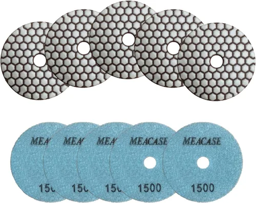 Miniatura 4 de 10 almohadillas de pulido de diamante seco de grano de 4 pulgadas 50 para pulido en seco, azulejos de porcelana, granito y piedra de mármol