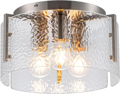 Miniatura 16 de MAYNA Lámpara de techo de granja, lámpara de techo rústica de 2 luces con montaje empotrado de metal y madera, accesorios de iluminación de pasillo