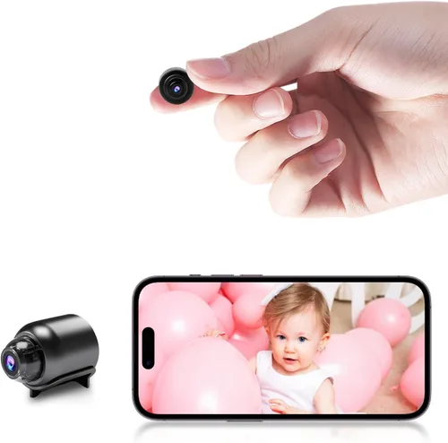 Spy Cámara de seguridad remota inalámbrica WiFi para teléfono celular, 1080P HD para oficina en casa, cámara de niñera, cochecito interior con